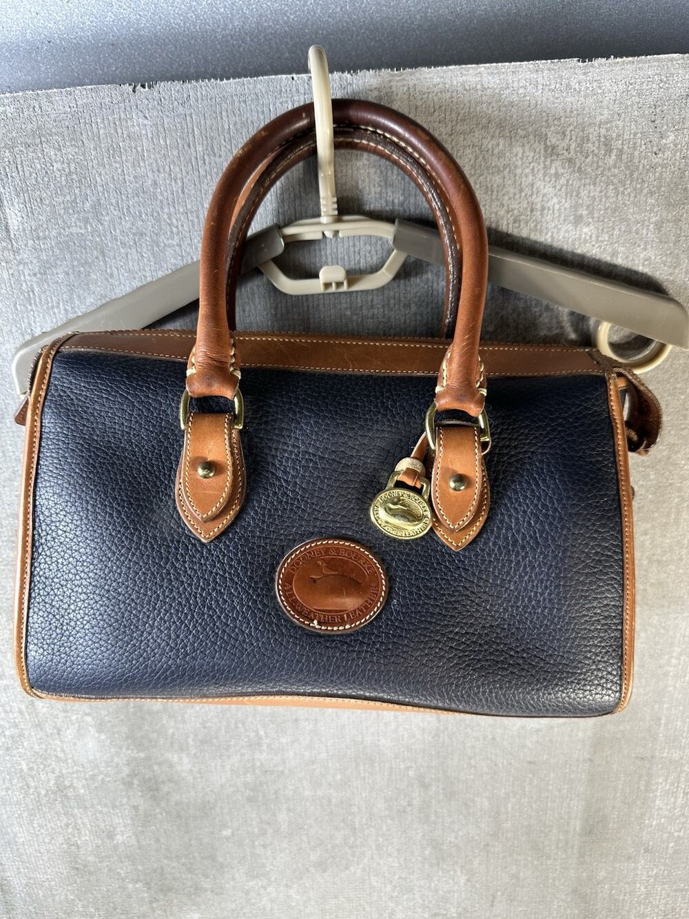 Vintage Dooney & Bourke Signature Logo Satchel Crossbody Double Handle USA Made